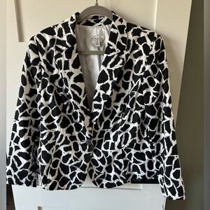 NWT Kim Rogers Blazer 12 Petite Office Classic Business Animal Print MSRP 65